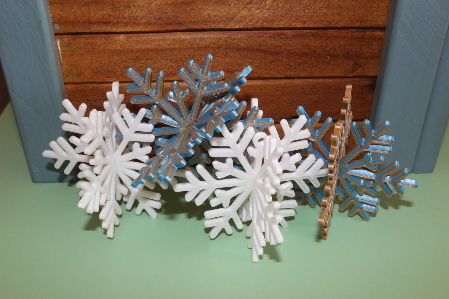 3D-printed Christmas Tree Snowflakes